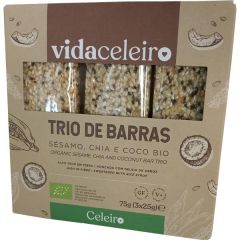 Trío De Barritas Bio Sésamo Chía Y Coco Sin Gluten