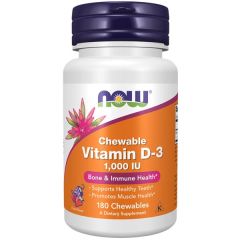 Vitamina D-3 1000 Ui Comprimidos Masticables, Sabor Fruta