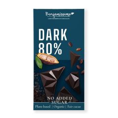 Chocolate Negro Al 80% Sin Azúcar Ecológico Añadido