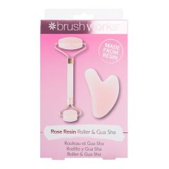 Rodillo De Masaje Facial Y Resina Rosa Gua Sha